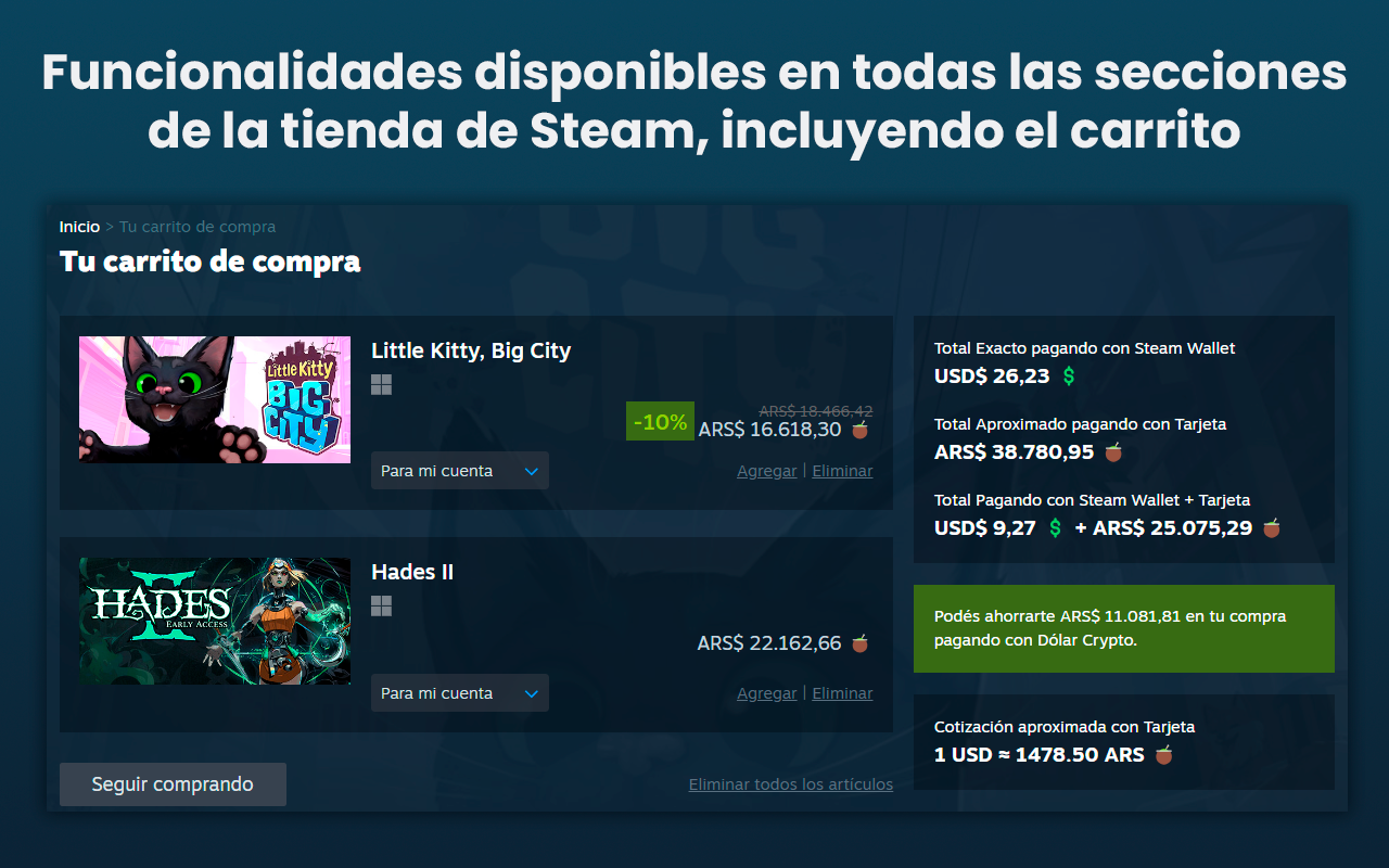 Steamcito: Steam con impuestos Argentina 2026 - 截图 4