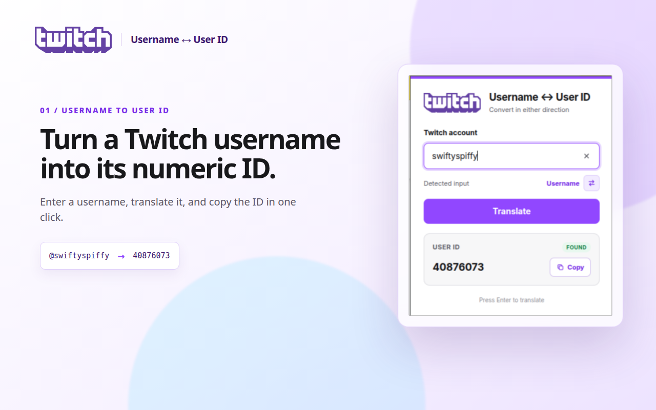 Twitch Username and User ID Translator - 截图 2