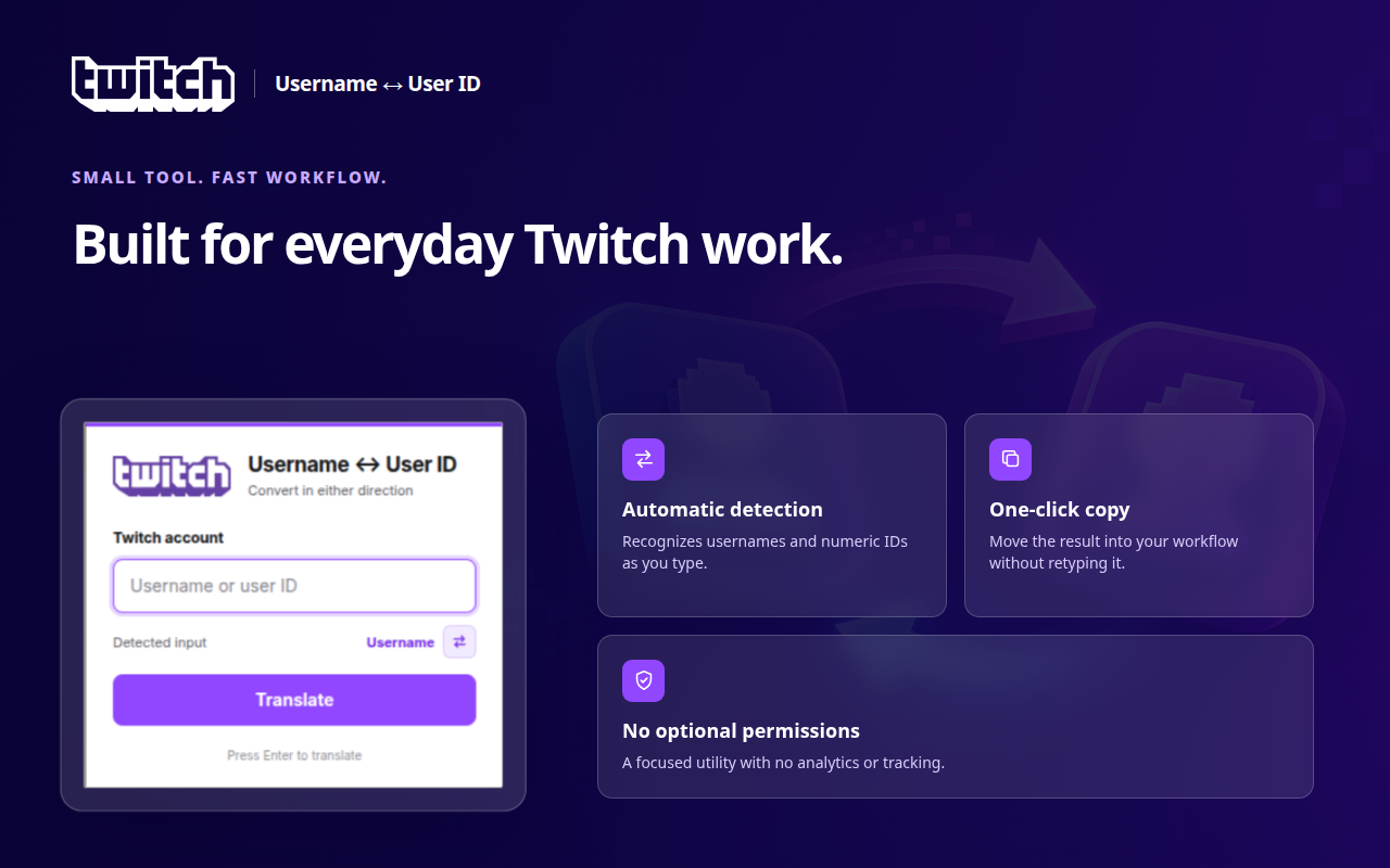 Twitch Username and User ID Translator - 截图 4