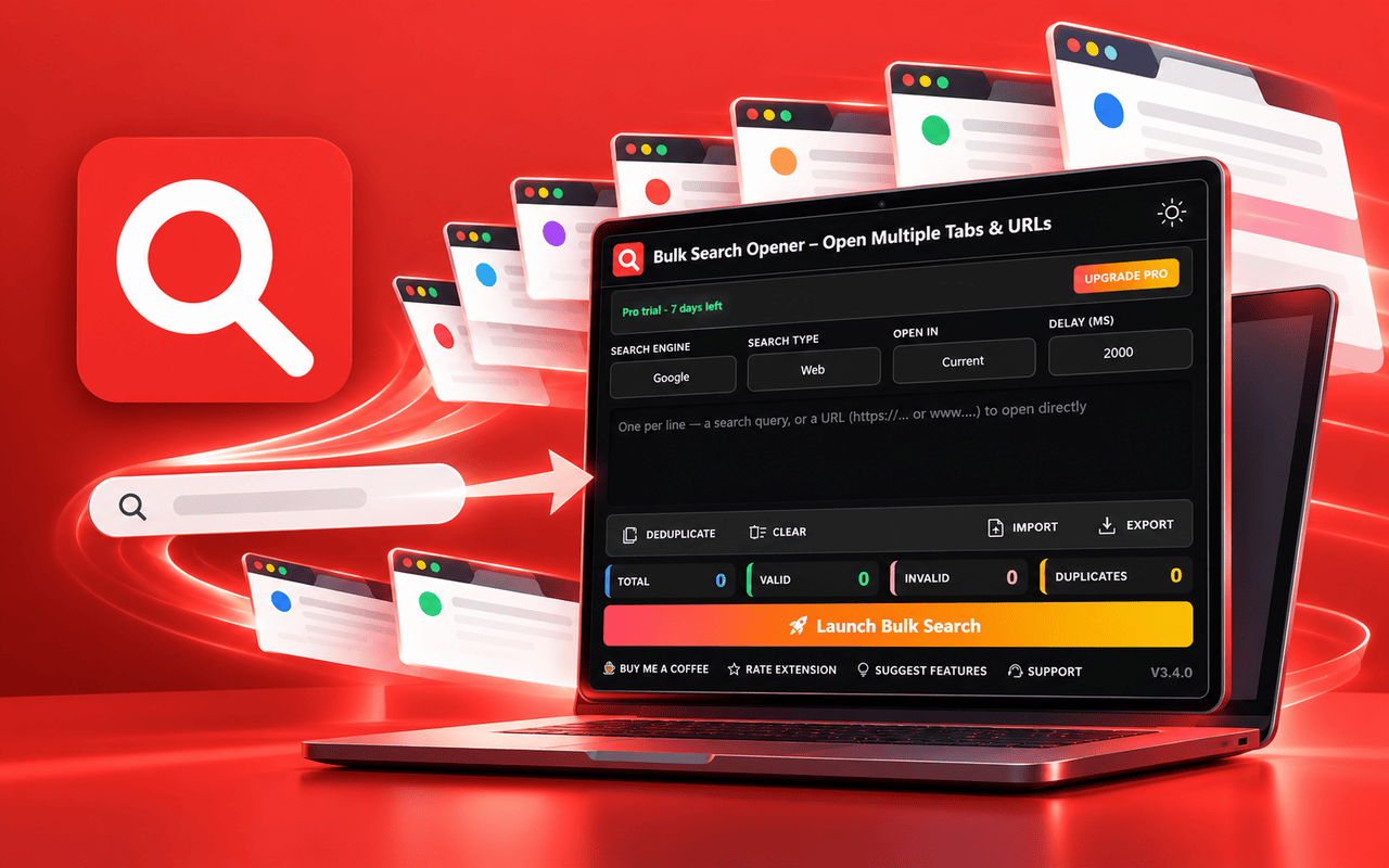 Bulk Search Opener – Open Multiple Tabs & URLs - 截图 3