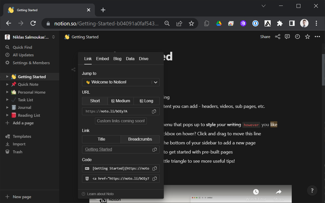Noto - Notion URL shortener and beautifier - 截图 1