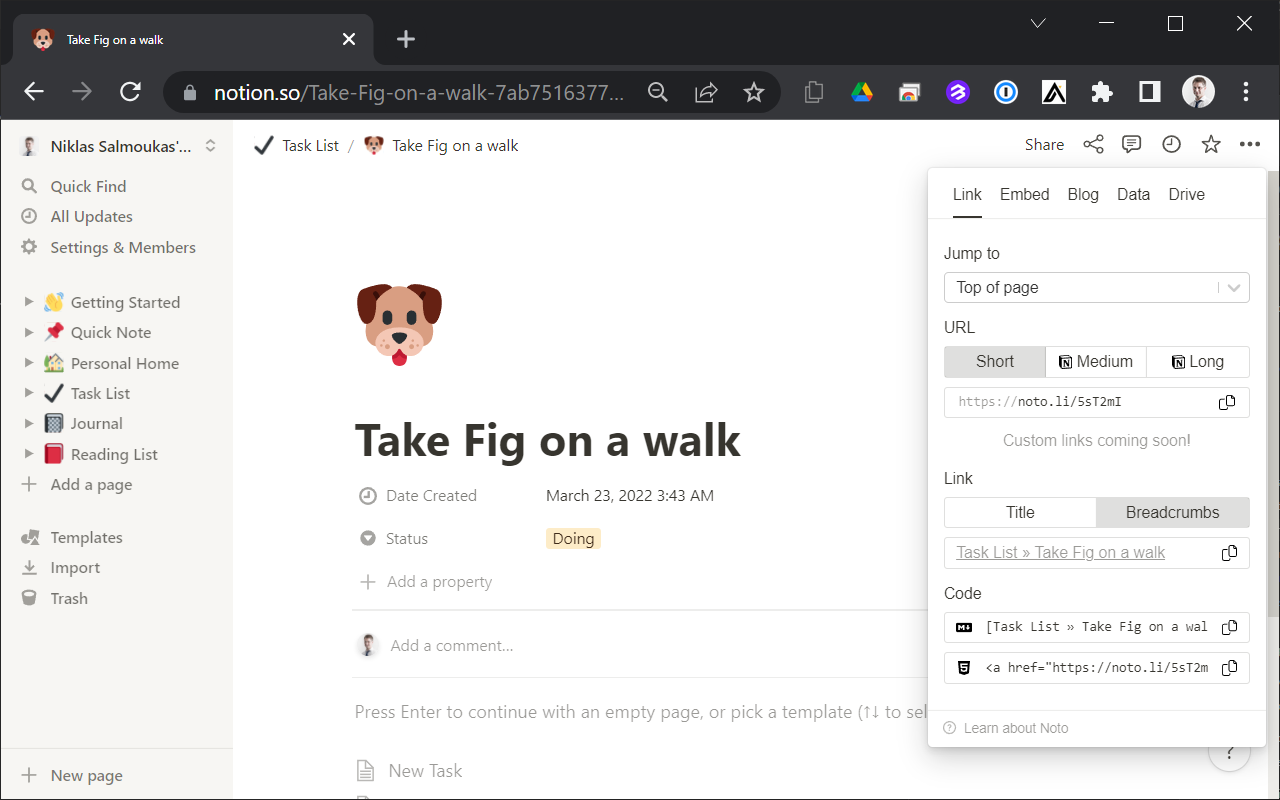 Noto - Notion URL shortener and beautifier - 截图 2