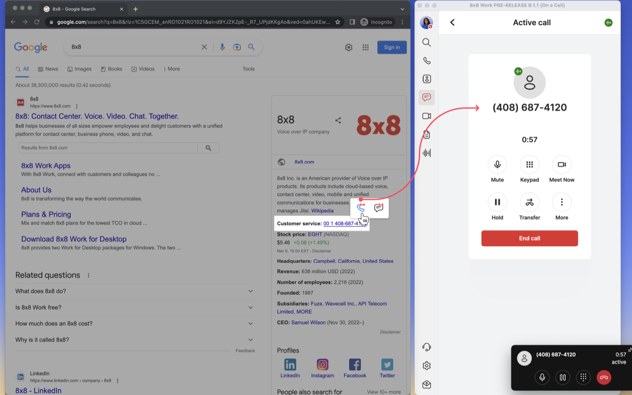 8x8 Web Dialer - 截图 2