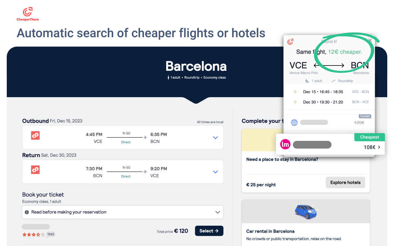 CheaperThere | Cheap Flight & Hotel Deals - 截图 1