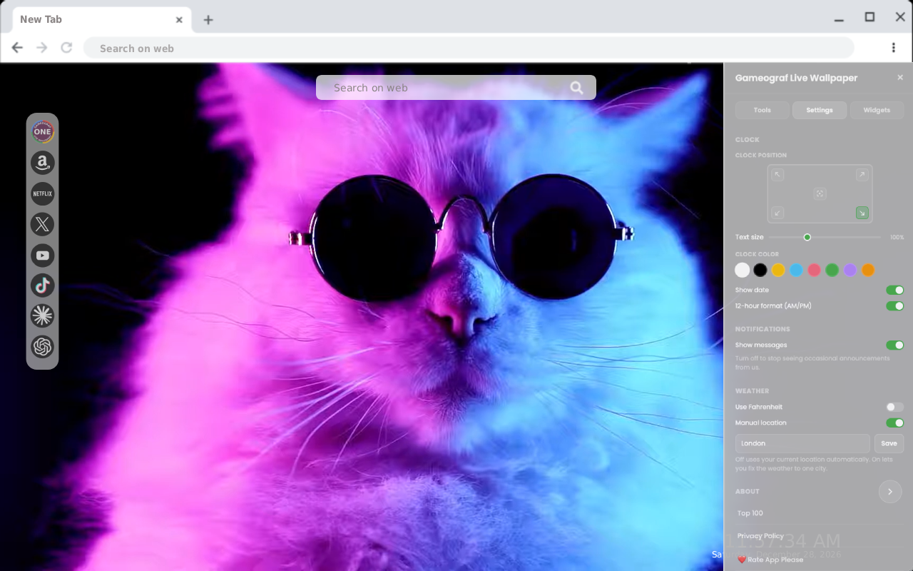 Jazzy Cat Live Wallpaper New Tab - 截图 2