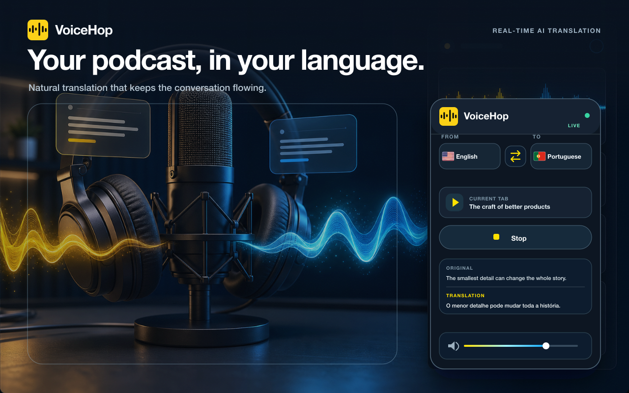 VoiceHop - Real-Time Audio & Video Translation - 截图 3
