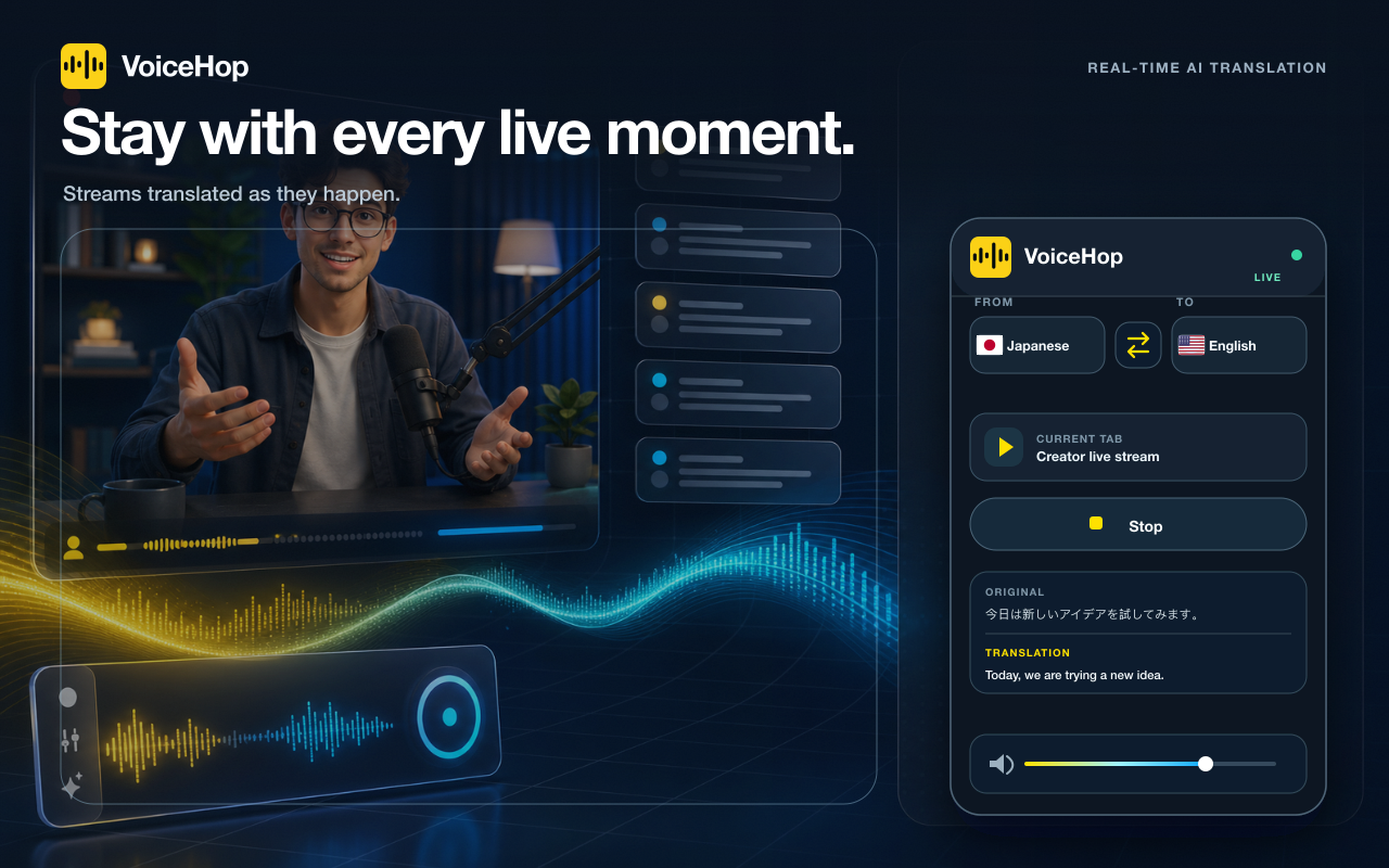 VoiceHop - Real-Time Audio & Video Translation - 截图 4