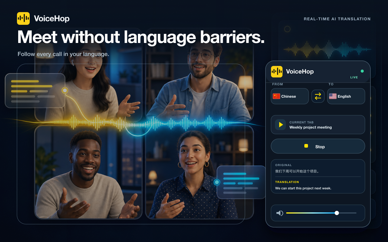 VoiceHop - Real-Time Audio & Video Translation - 截图 5