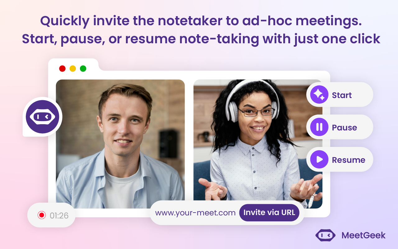 MeetGeek: AI Meeting Notes, Transcripts & Screen Recording - 截图 3