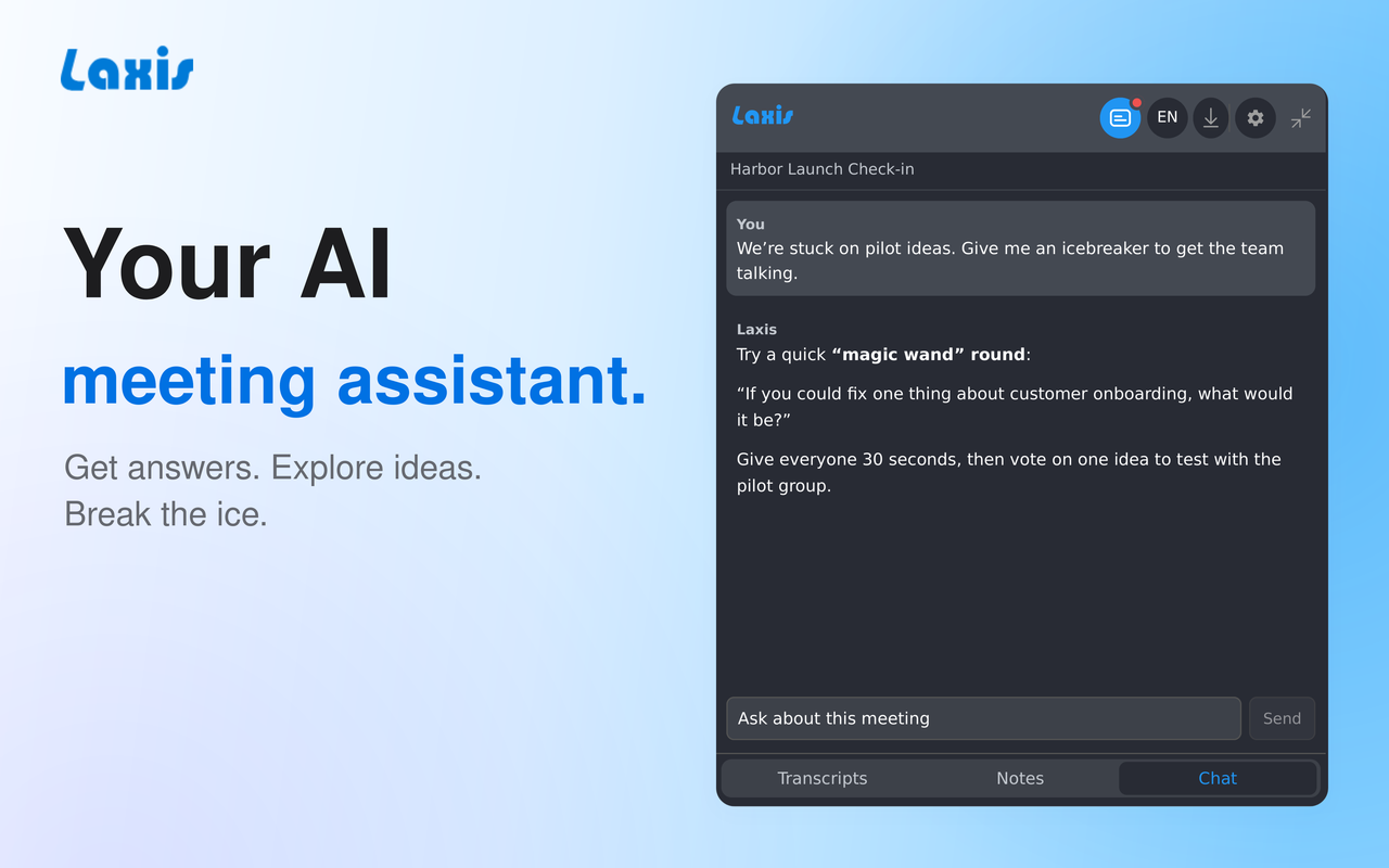 Laxis: AI Note Taker & Live Transcription for Google Meet, Zoom & Teams - 截图 3