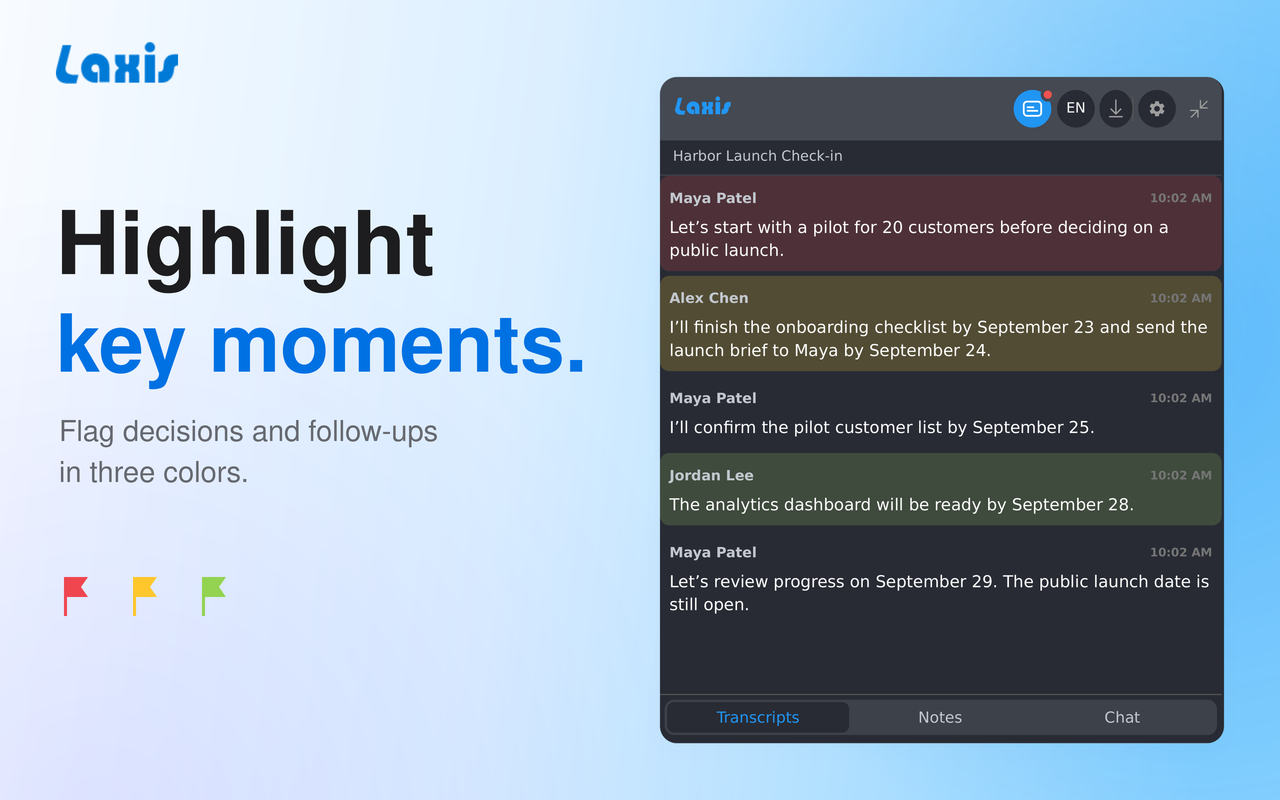 Laxis: AI Note Taker & Live Transcription for Google Meet, Zoom & Teams - 截图 4