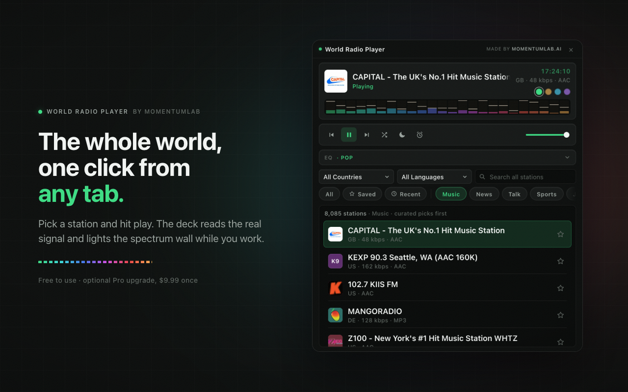 World Radio Player - Live Stations & Music - 截图 1