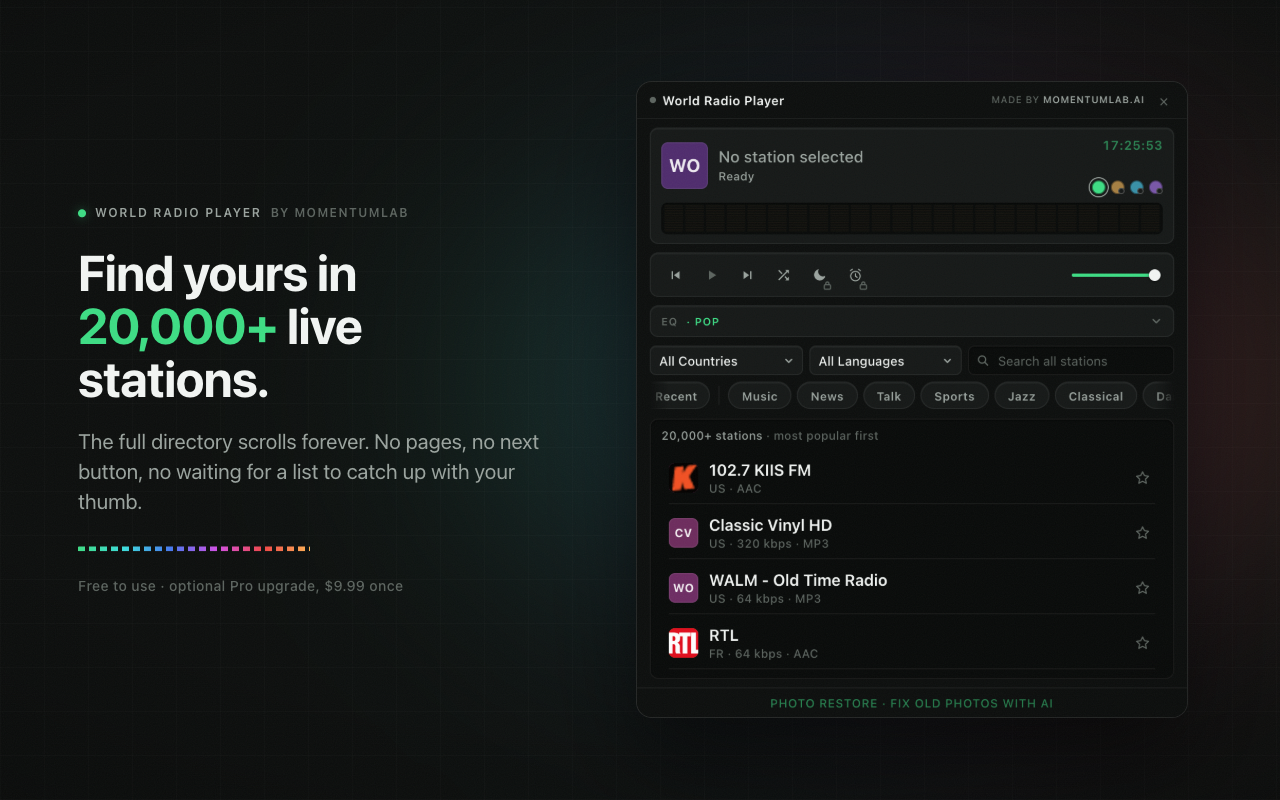 World Radio Player - Live Stations & Music - 截图 2