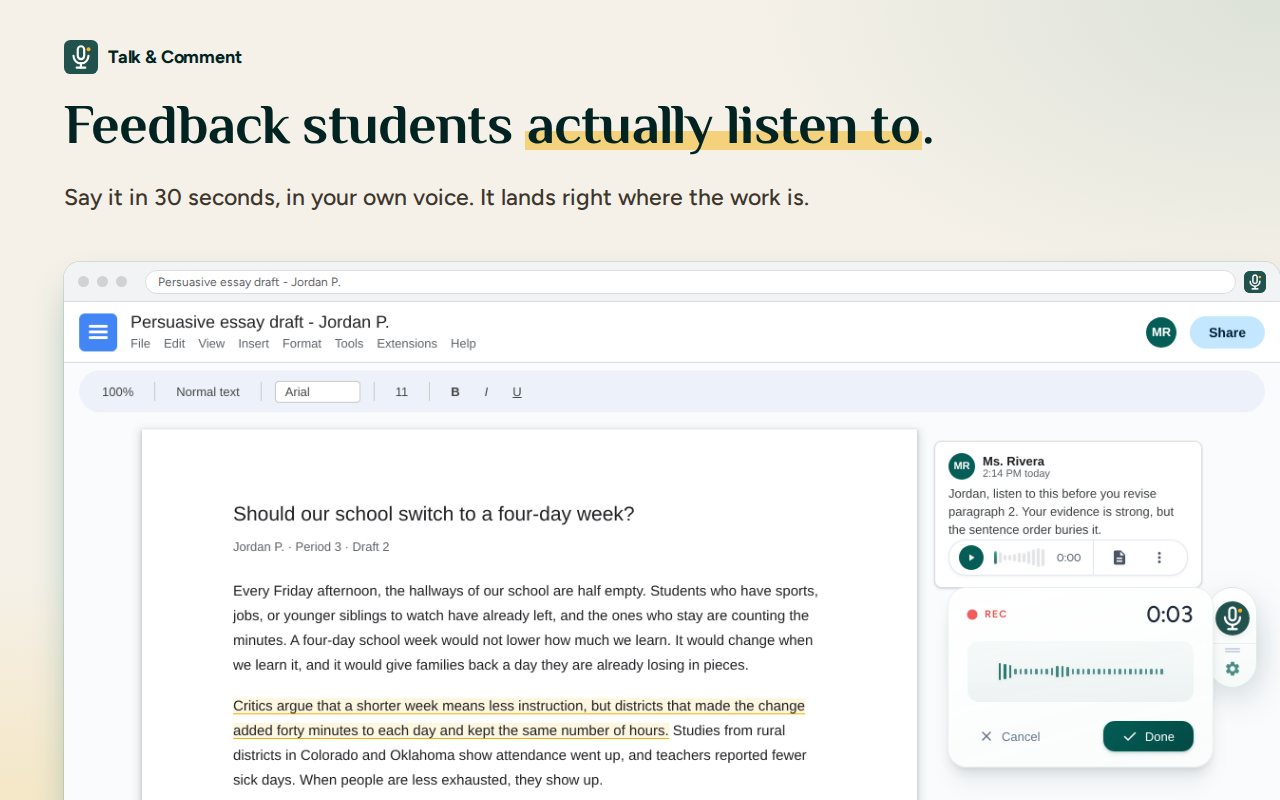 Talk & Comment: Voice Notes & Audio Feedback - 截图 1