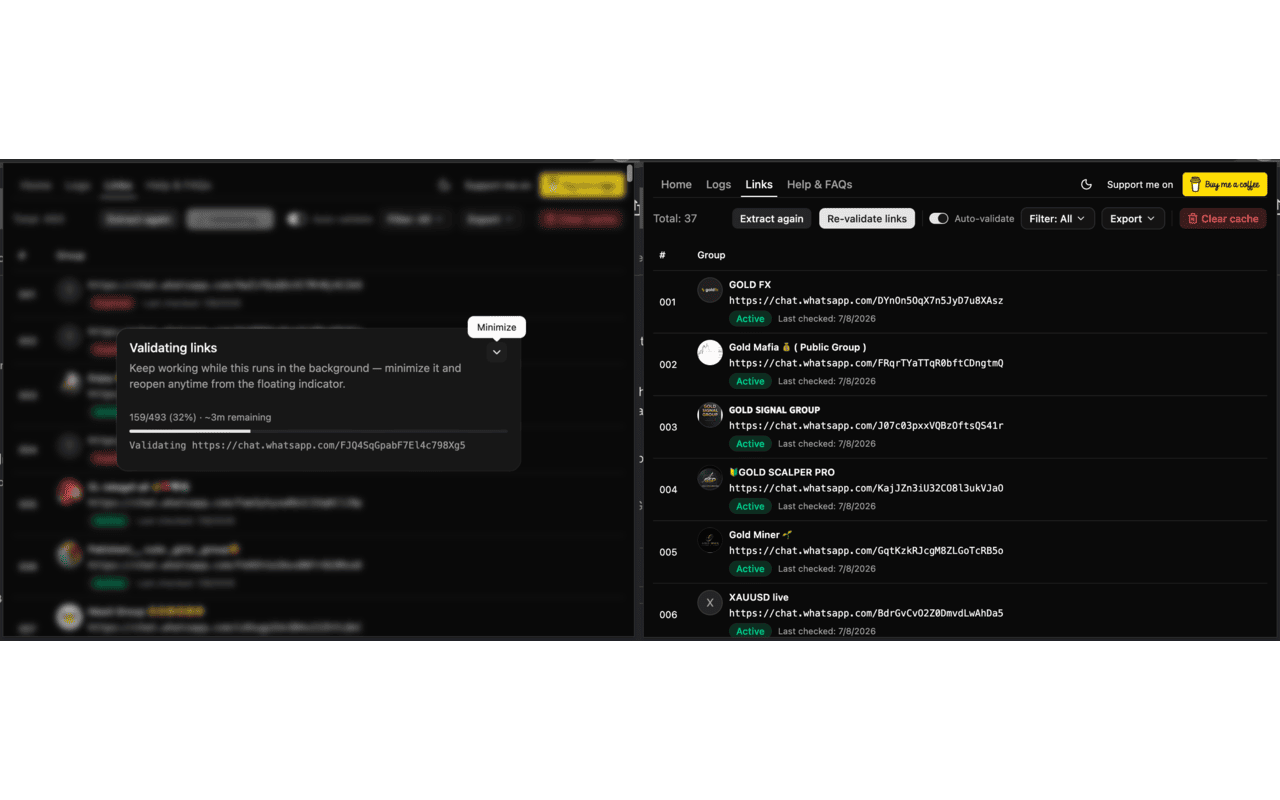 Grab WhatsApp Group Invite Links - 截图 2