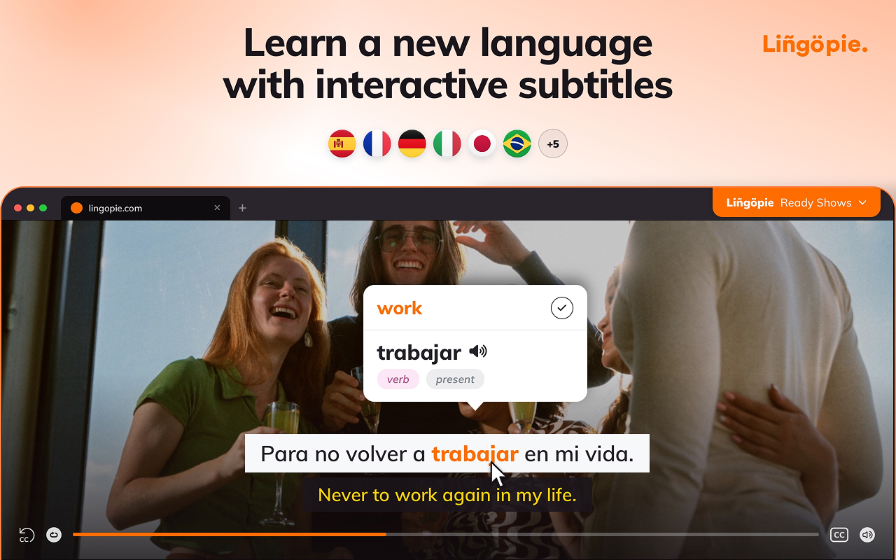 Lingopie: Learn Languages With TV Shows & Movies - 截图 1