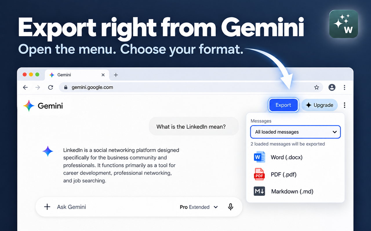 从 Gemini 导出聊天到 Word - 截图 2