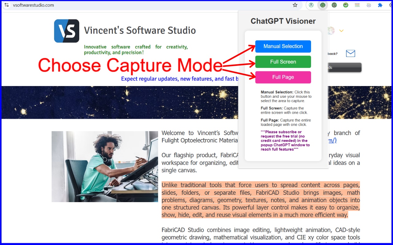 ChatGPT Visioner for Screenshot Reading and Analysis - 截图 2