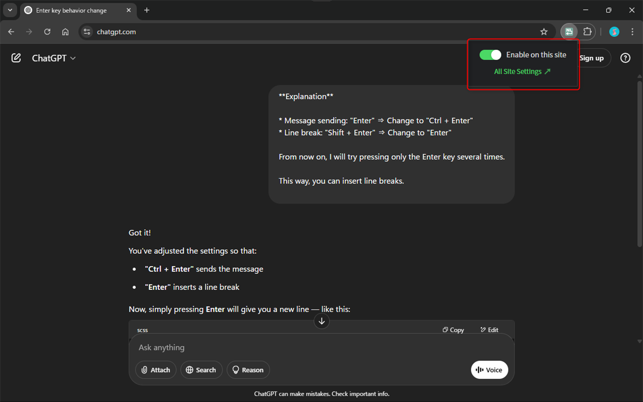 Chat AI Ctrl+Enter Sender - 截图 3