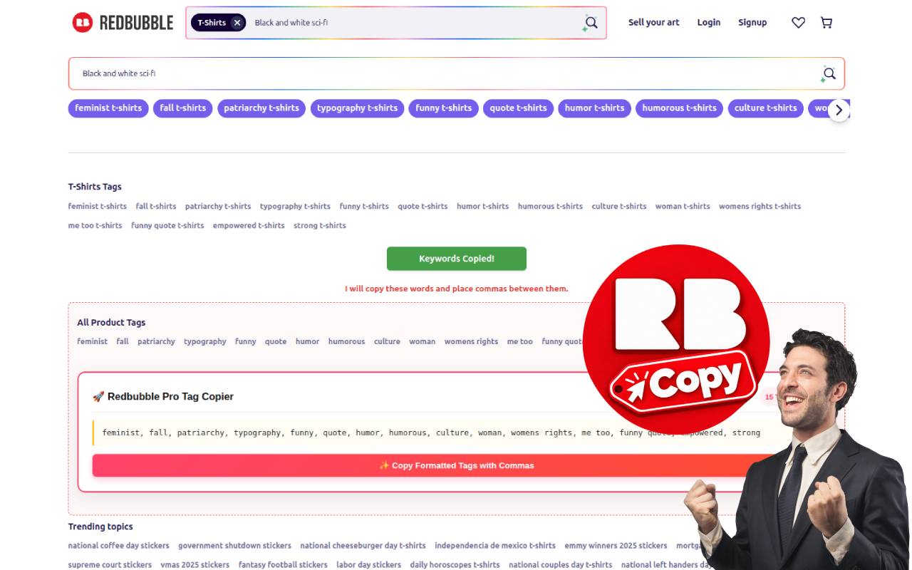 Redbubble Copy Tags Free - 截图 2