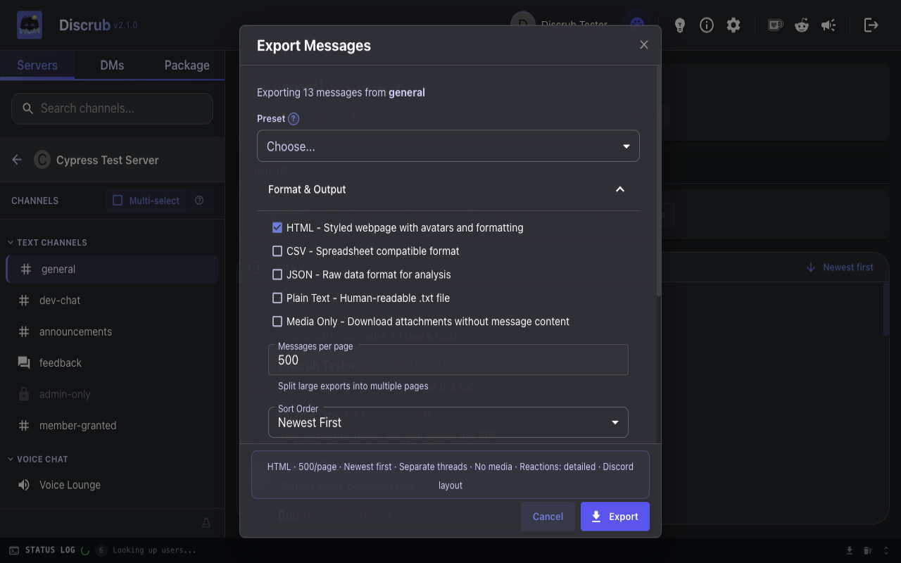 Discrub - Discord Message Manager - 截图 2