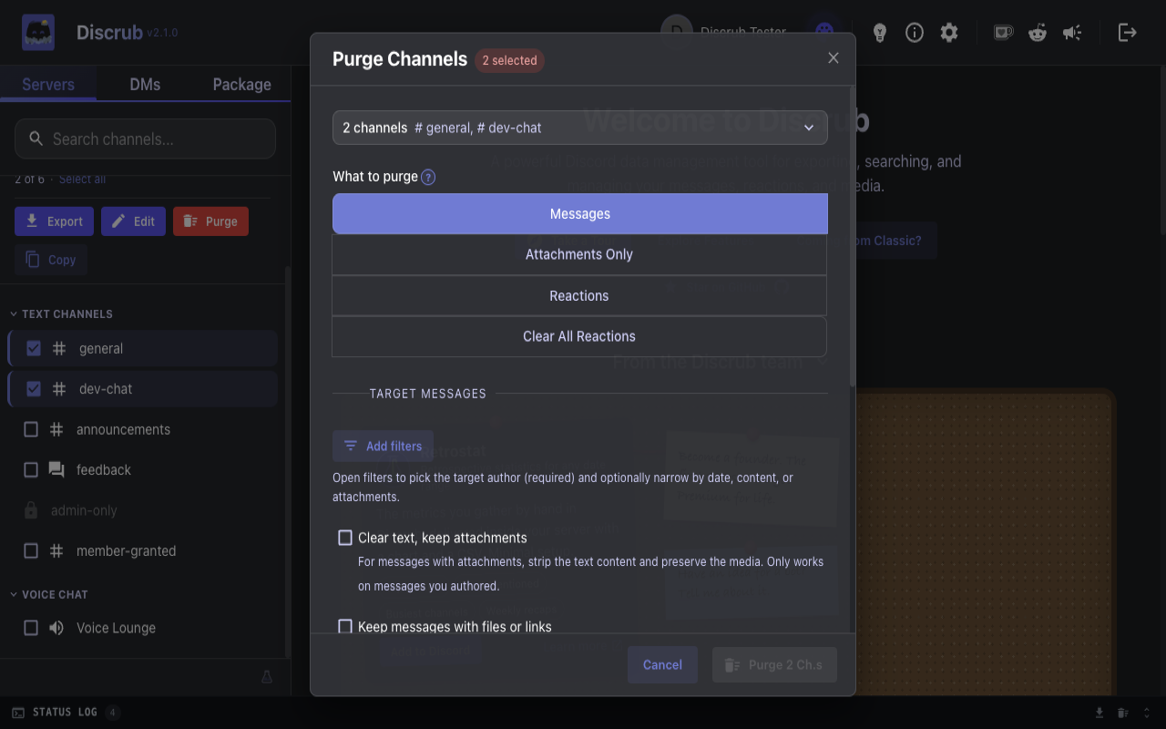 Discrub - Discord Message Manager - 截图 4