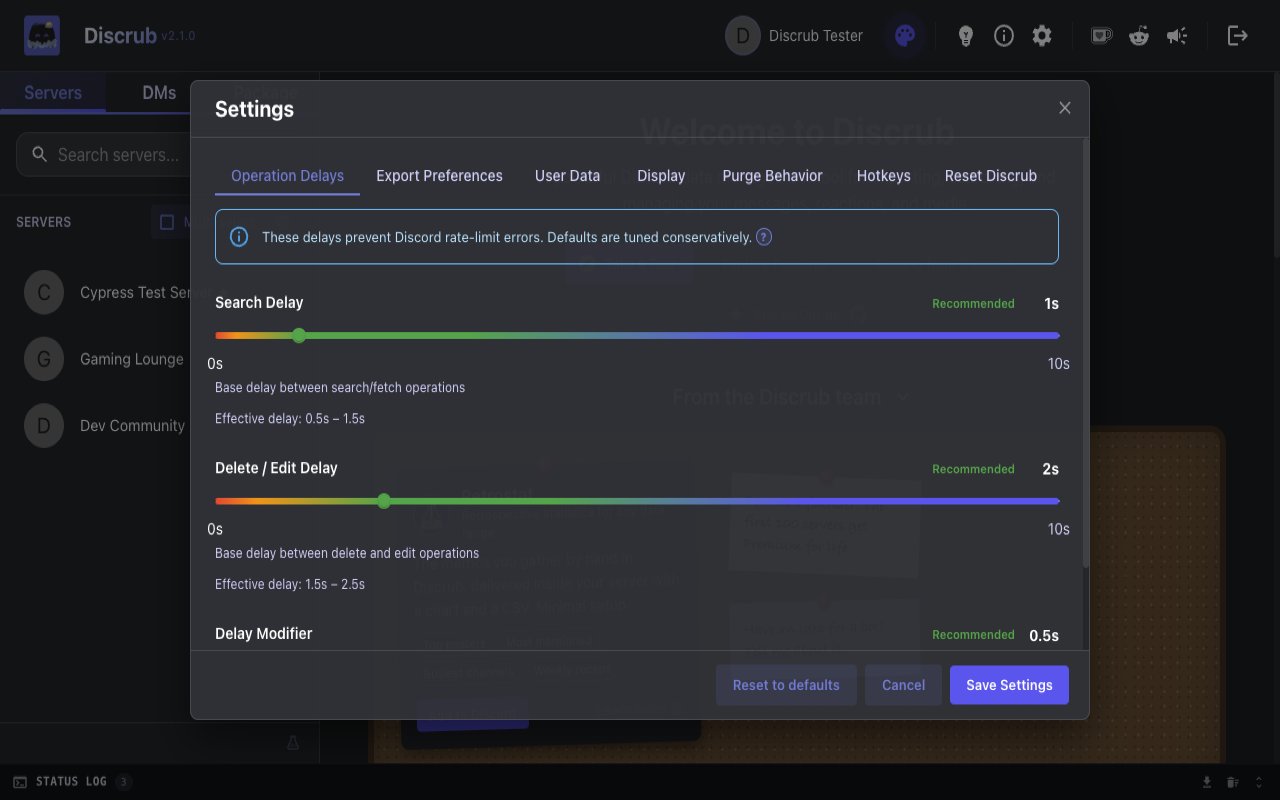 Discrub - Discord Message Manager - 截图 5
