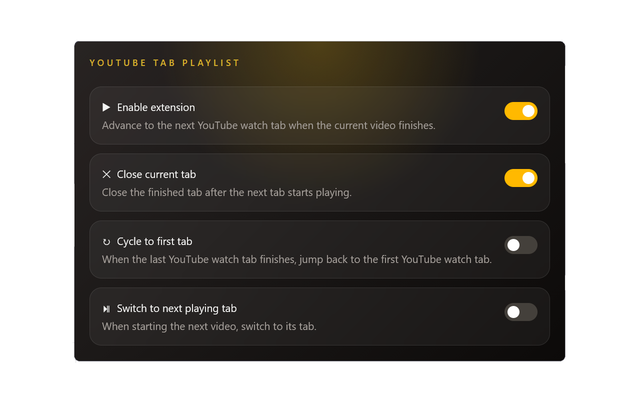Youtube Tab Playlist - 截图 1