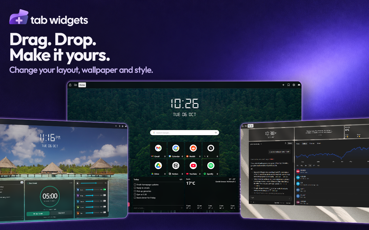 Tab Widgets - Custom New Tab Dashboard - 截图 3