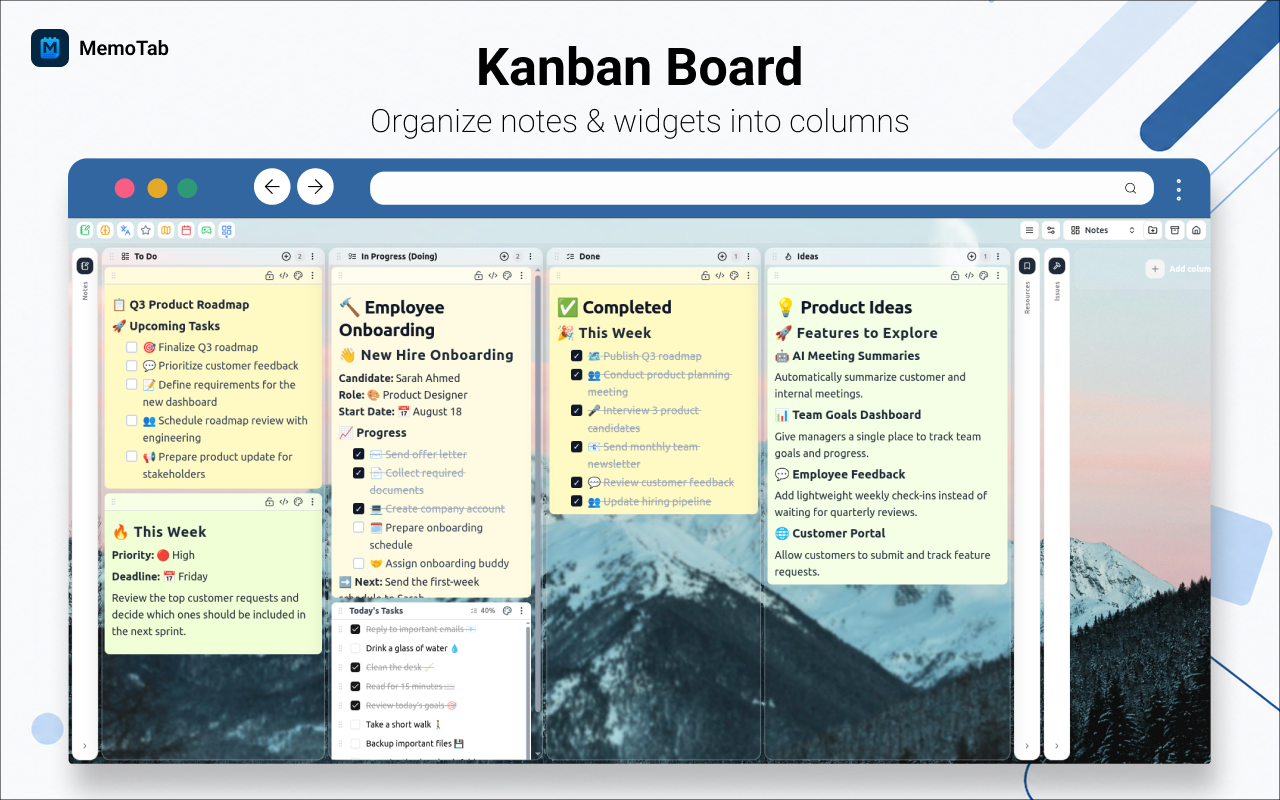 MemoTab – New Tab Notes & Focus Mode - 截图 2