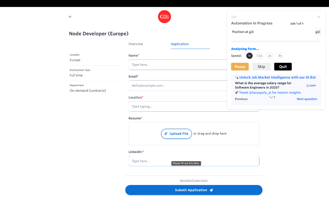 LazyApply : Job Application Bot - 截图 2