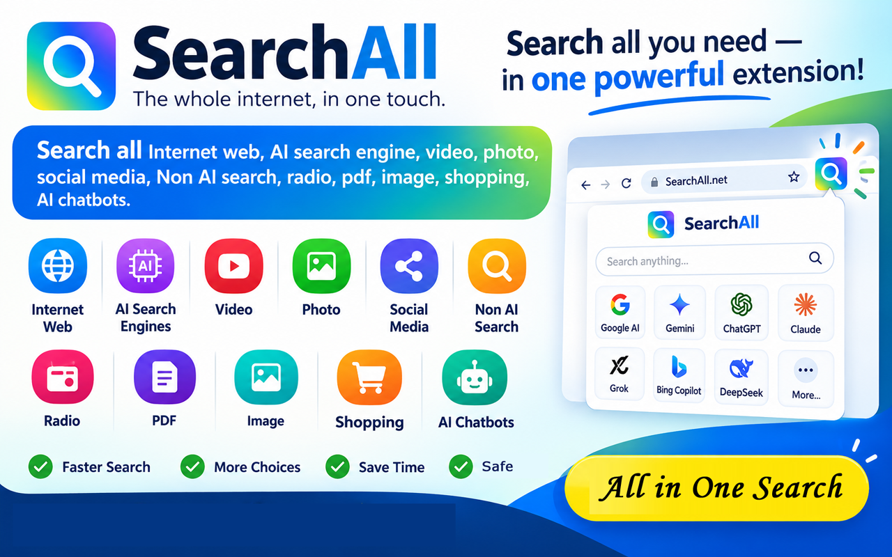 AI Search Engine Chat Web Social Video Image - 截图 1