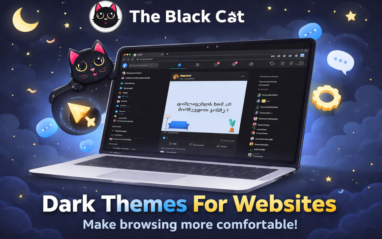 The Black Cat - Dark Themes For WebSites - 截图 1