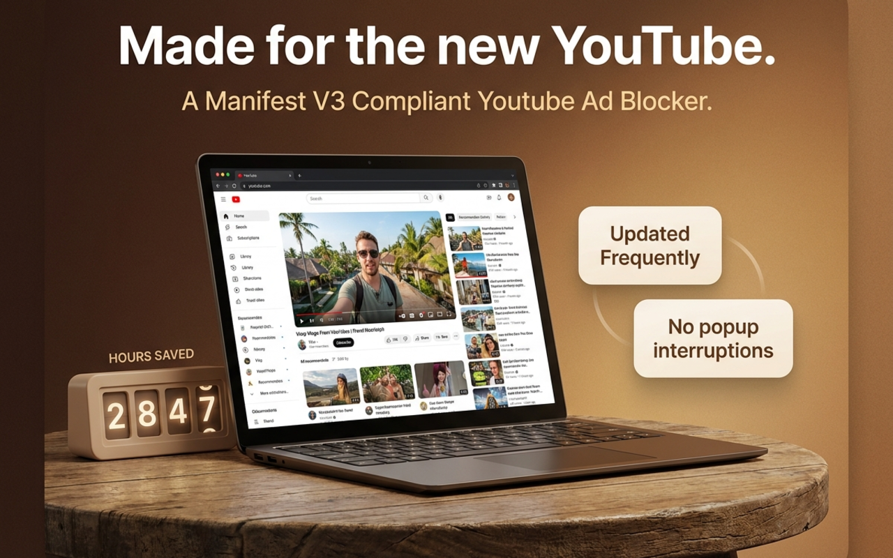 YouTube AdBlock - Coffee Break for YouTube - 截图 1