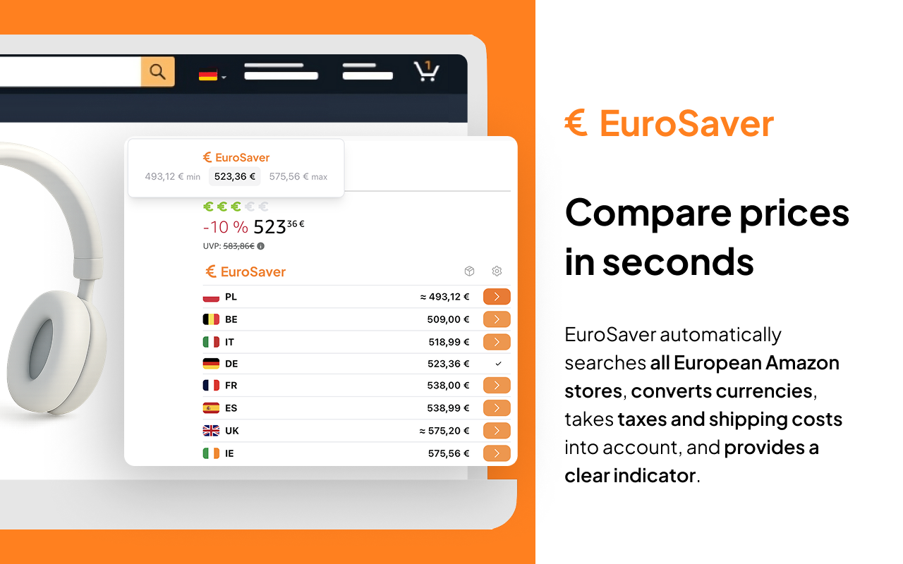 EuroSaver – Amazon Europe Price Comparison - 截图 2