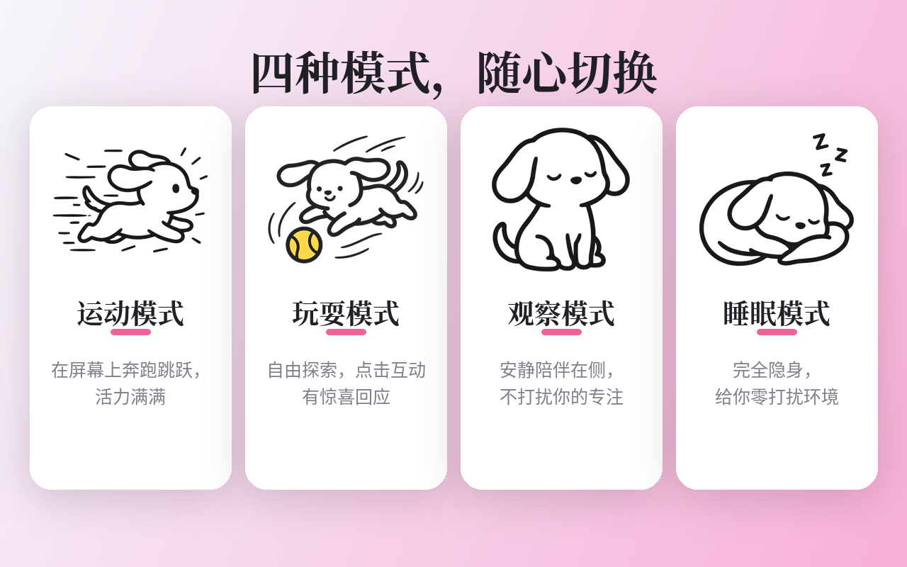 线条小狗宠物：超级可爱的浏览器虚拟宠物 - 截图 3