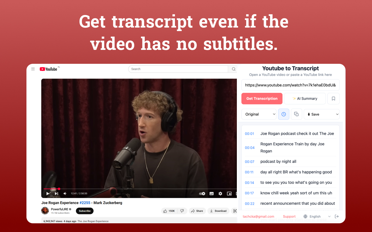 Youtube Transcribe - 截图 1