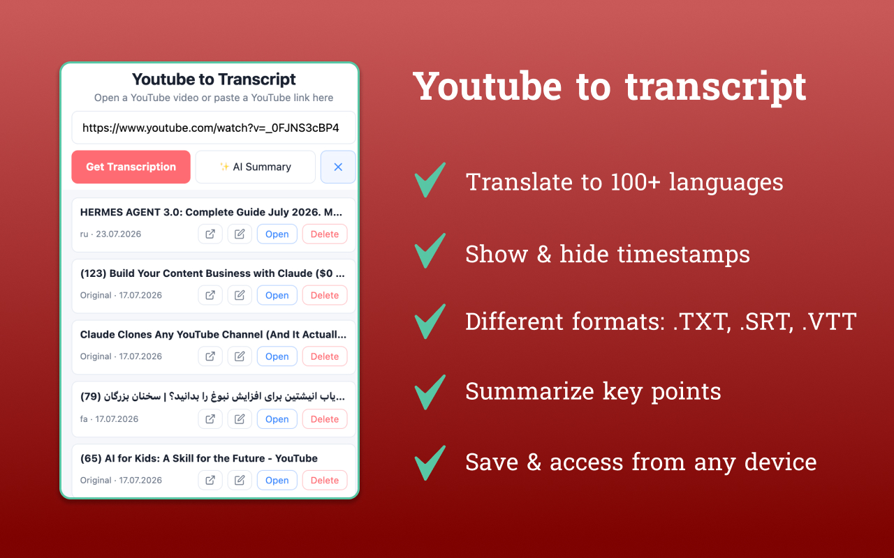 Youtube Transcribe - 截图 2