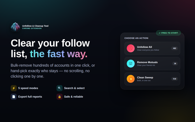 TikTok Unfollow Tool – Following & Friends - 截图 1