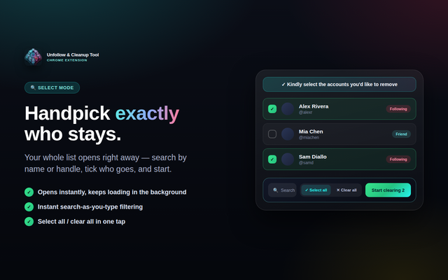 TikTok Unfollow Tool – Following & Friends - 截图 3