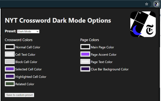 NYT Crossword Dark Mode - 截图 2