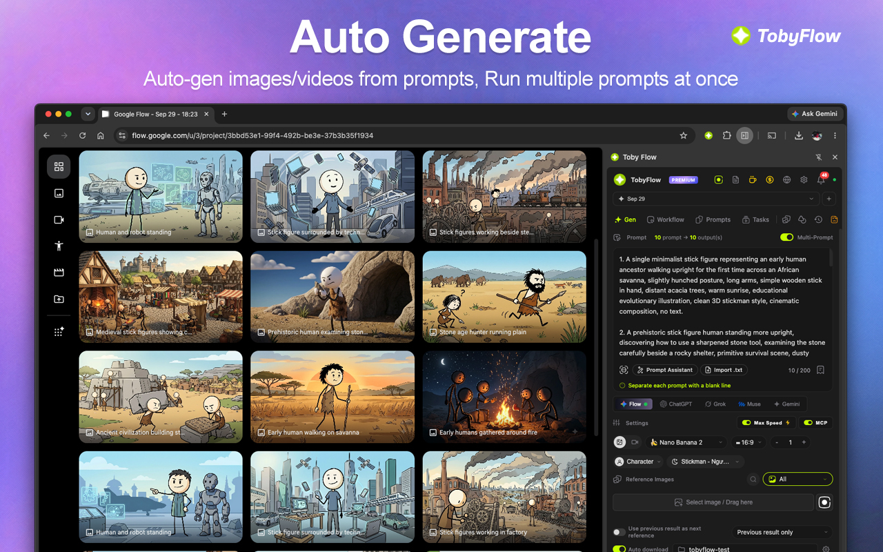 TobyFlow - Auto Flow, Auto ChatGPT, Auto Grok, Auto Muse & AI Workflows - 截图 2