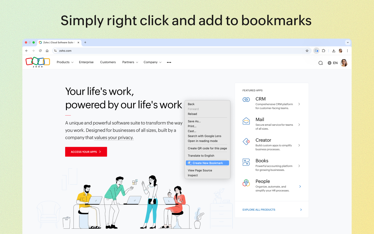 Zoho Mail Bookmarks - 截图 5