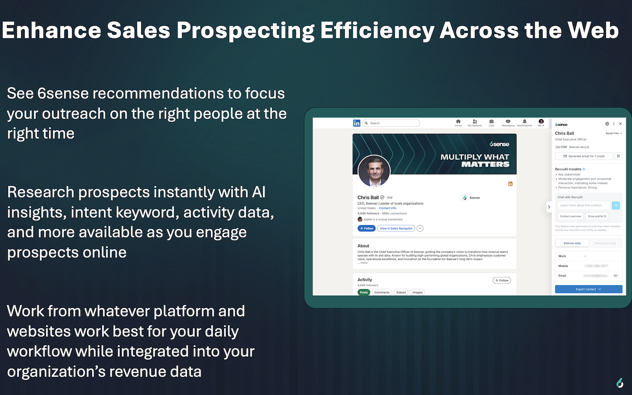 6sense Sales Intelligence Chrome Extension - 截图 4