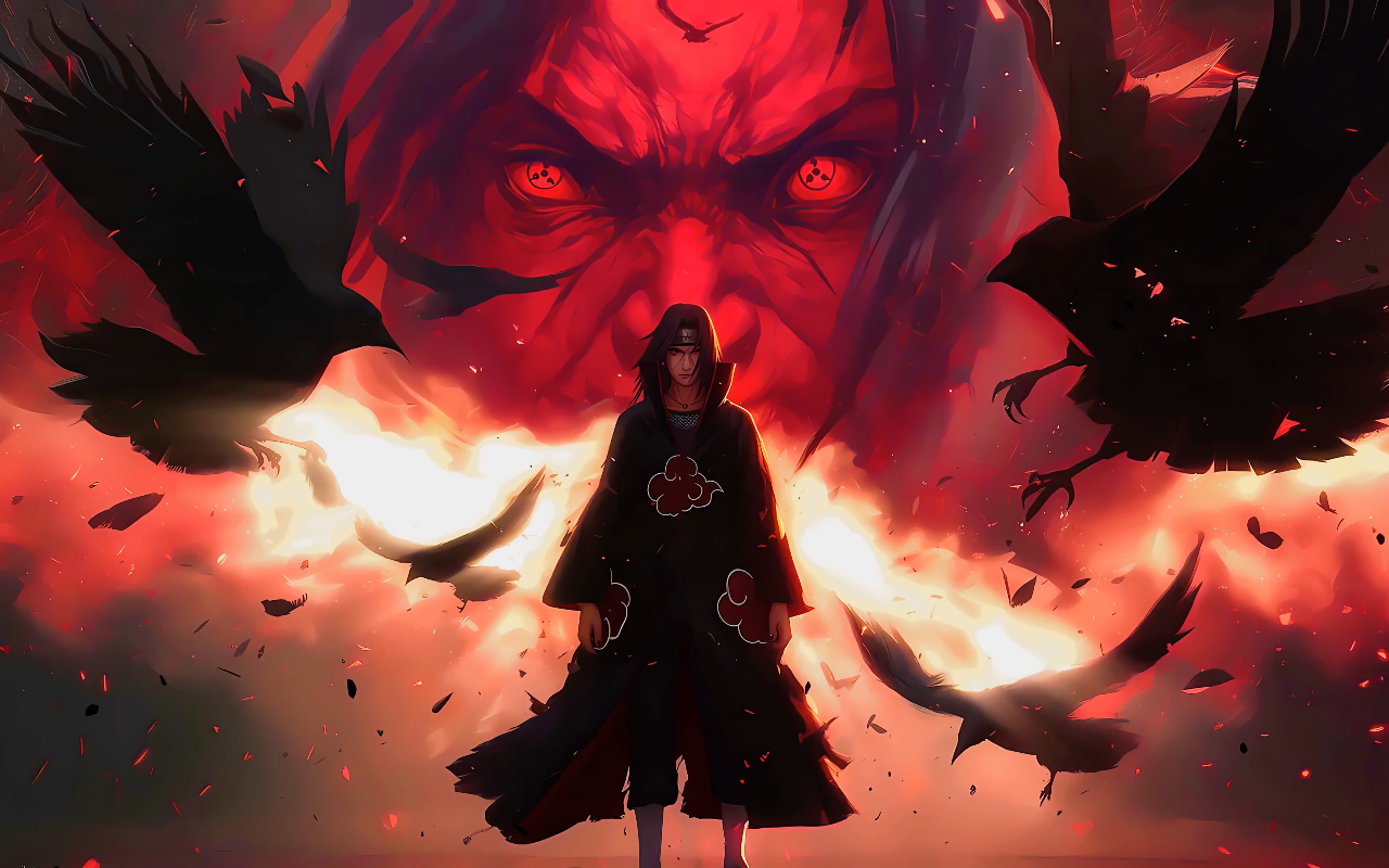 Angry Itachi Murder of Crows Live Wallpaper - 截图 2