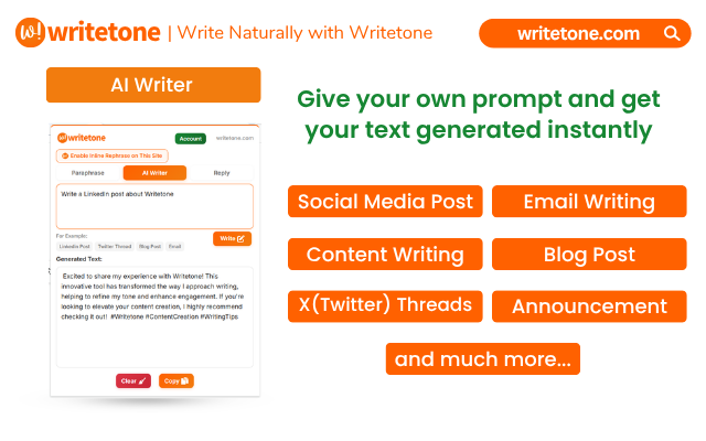 Writetone: AI Writing Assistant & Grammar Fix - 截图 3