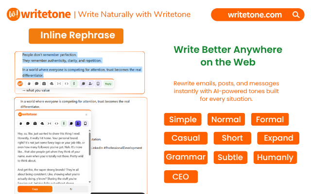 Writetone: AI Writing Assistant & Grammar Fix - 截图 5