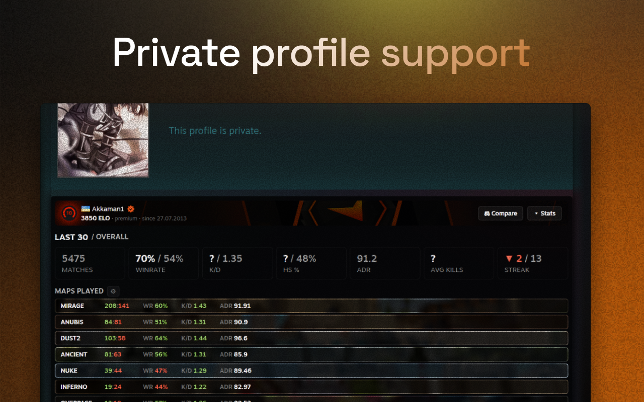 Steamify - Faceit stats checker - 截图 4