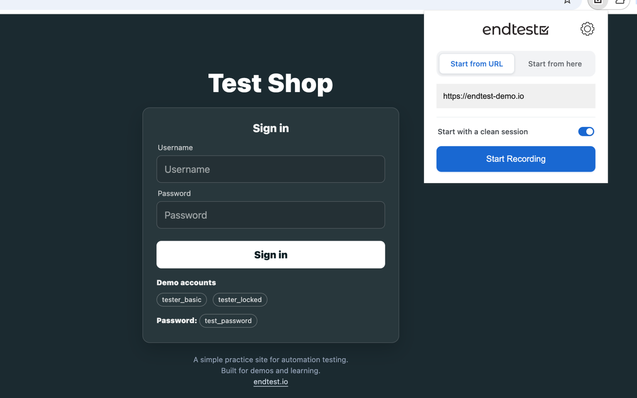 Endtest – Web Test Recorder - 截图 2