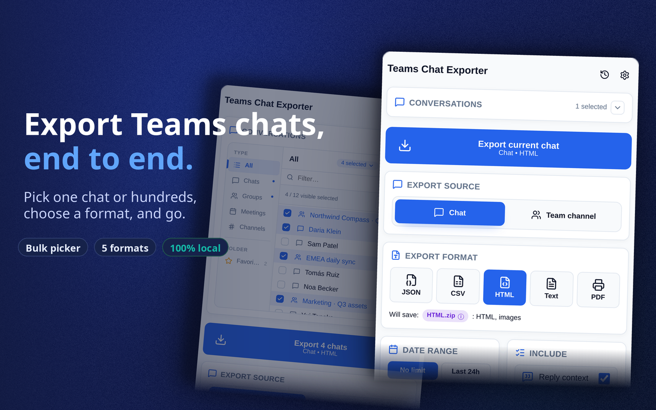 Teams Chat Exporter - 截图 1